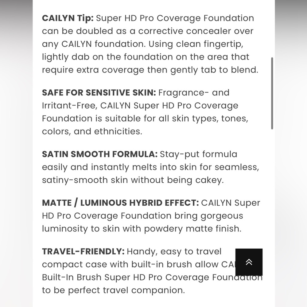 Cailyn Super HD Pro Coverage Foundation - Terra Cotta - Picture 8 of 13
